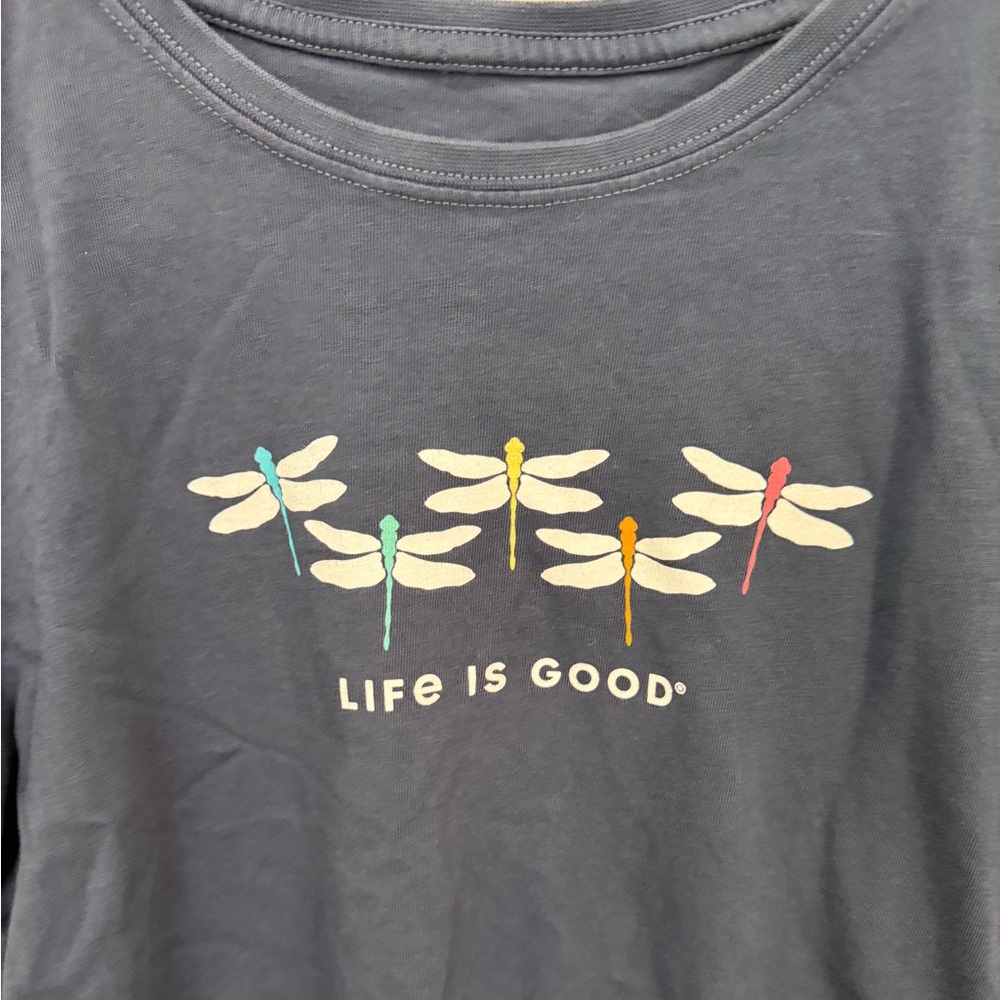 Life is Good women’s navy Blue T-Shirt size medium B - Picture 2 of 4